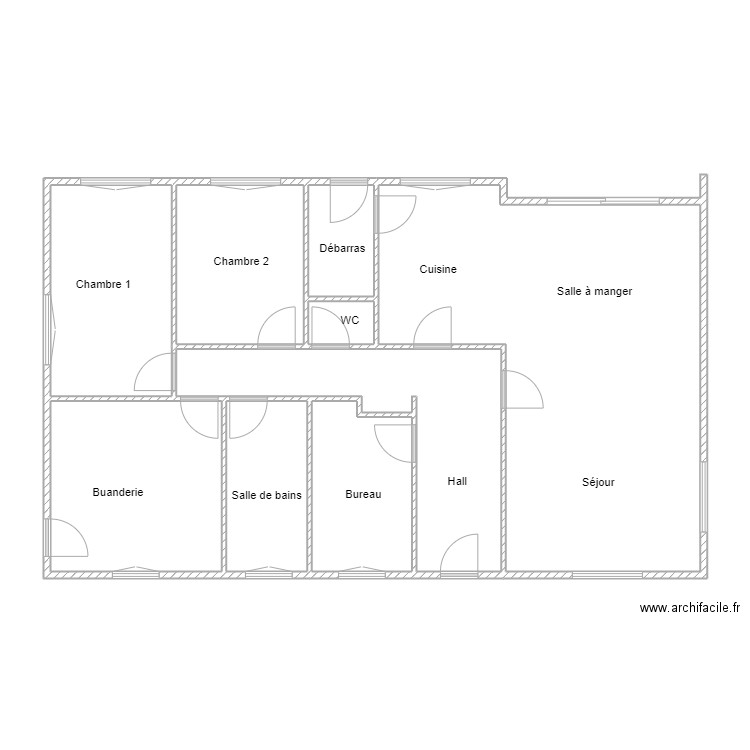 Constanza. Plan de 9 pièces et 109 m2