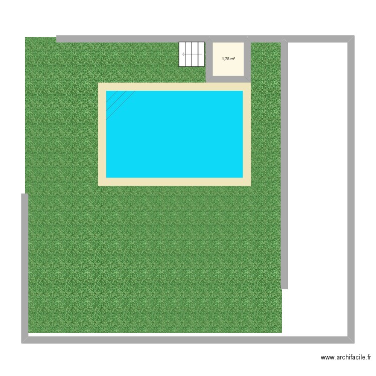 plan terrain + picines. Plan de 1 pièce et 2 m2