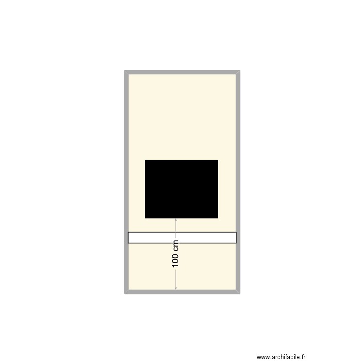 TV . Plan de 1 pièce et 5 m2