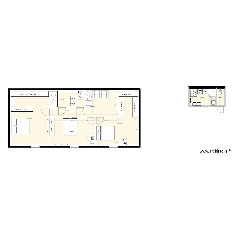 LEBRET 2. Plan de 9 pièces et 180 m2