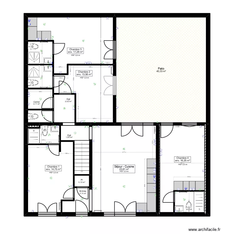 PLAN REZ-DE-CHAUSSEE - ELECTRICITE. Plan de 20  et 139 m²