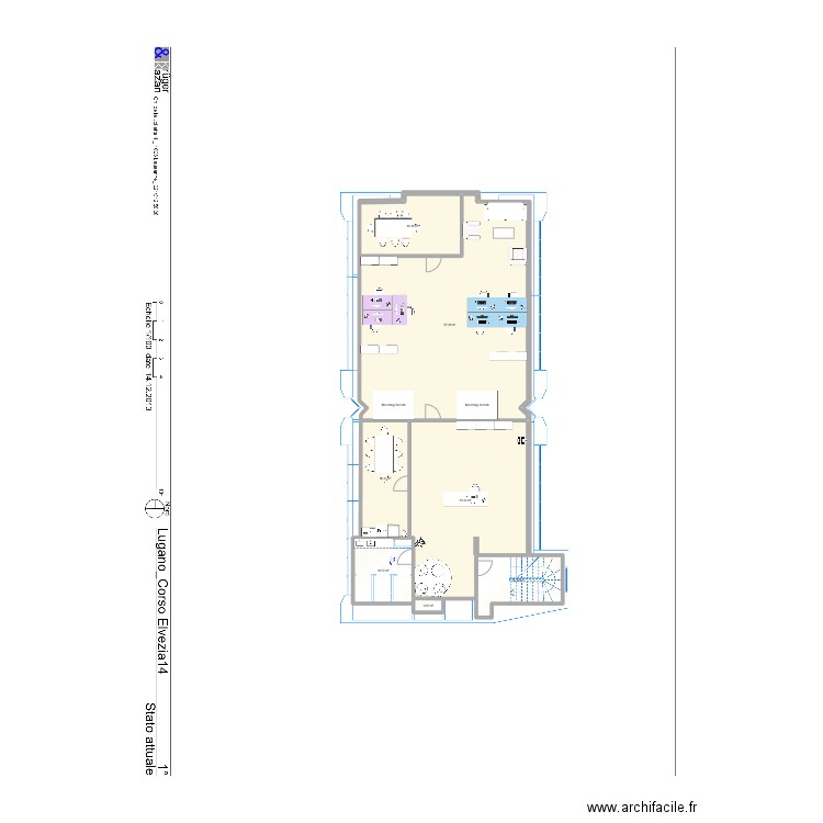 Rénovation Lugano - Option 2. Plan de 7 pièces et 194 m2