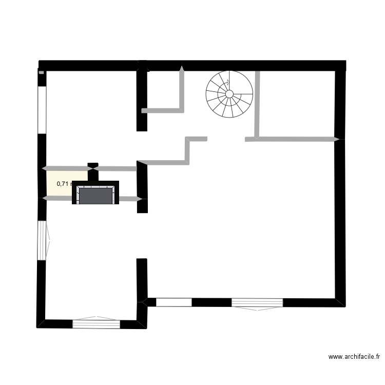 Salon Maison Corse. Plan de 1 pièce et 1 m2