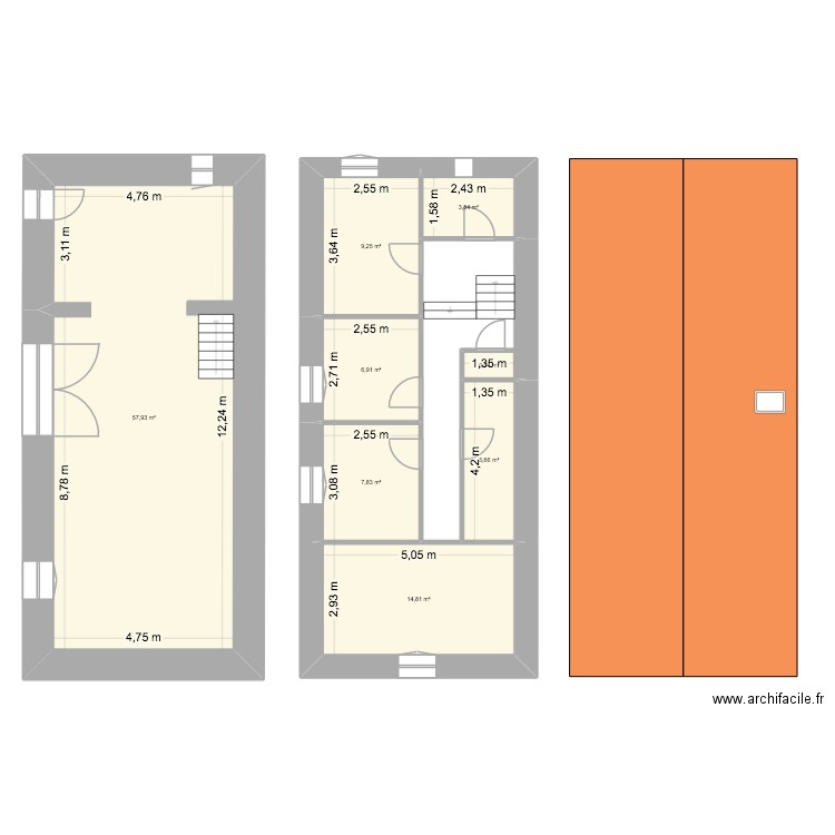 HP2025. Plan de 8 pièces et 107 m2
