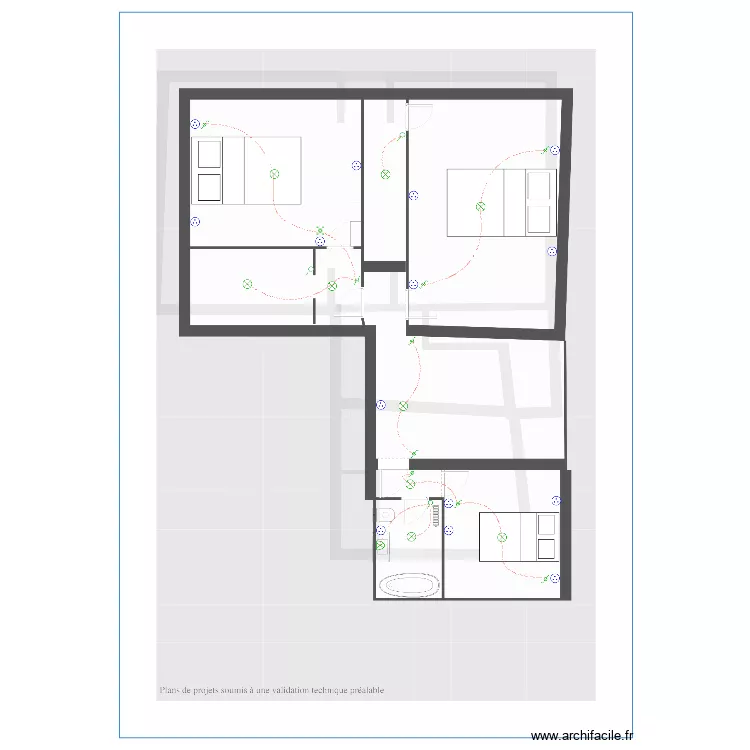 fourque etage. Plan de 