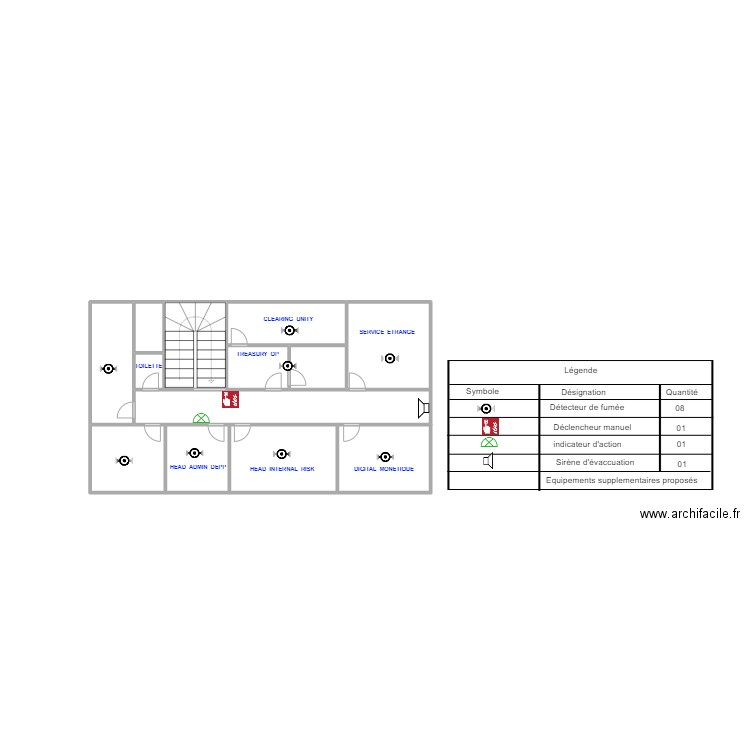  plan ak ETAGE1 inc prop. Plan de 13 pièces et 49 m2