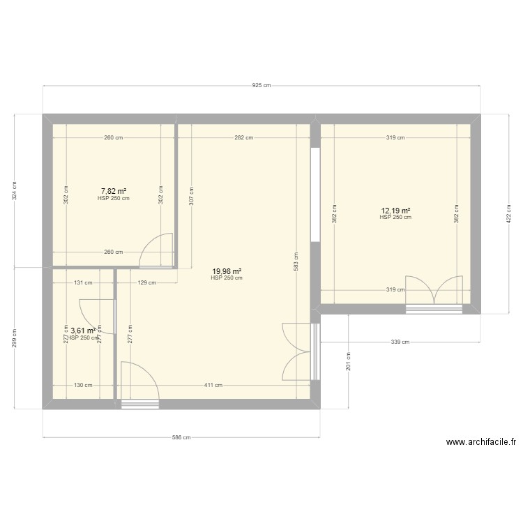 Flo laura ayguade projet. Plan de 4 pièces et 44 m2