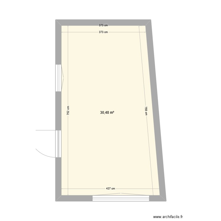 Bussière garage nu. Plan de 1 pièce et 30 m2