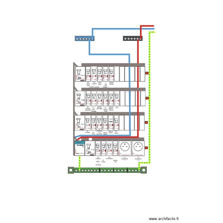 tableau électrique maison. Plan de 0 pièce et 0 m2