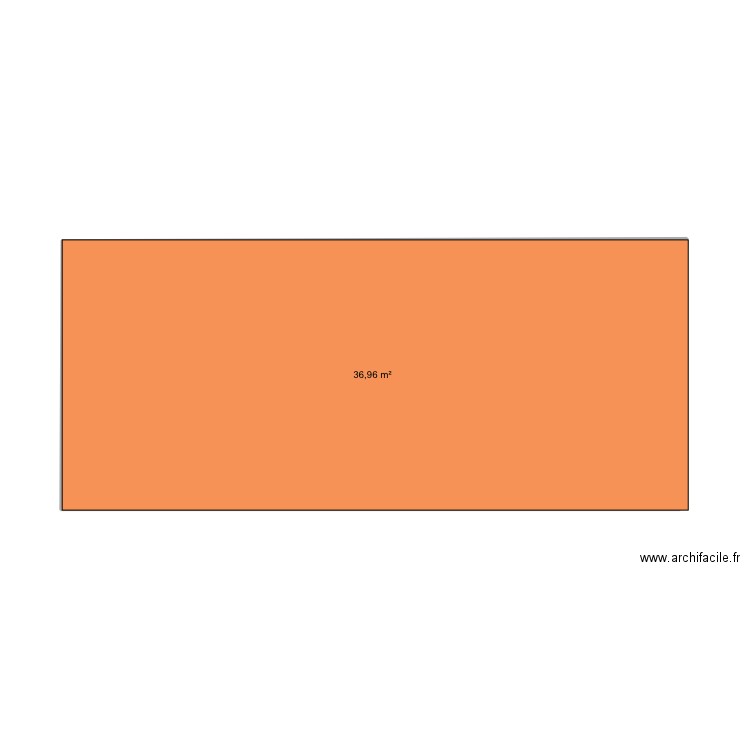 Extension. Plan de 1 pièce et 37 m2