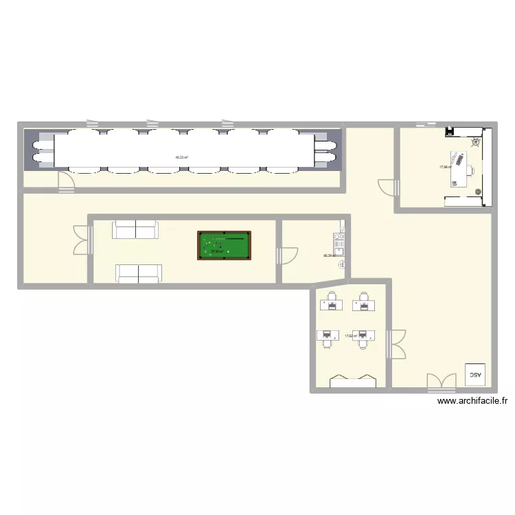91150. Plan de 5 pièces et 206 m²