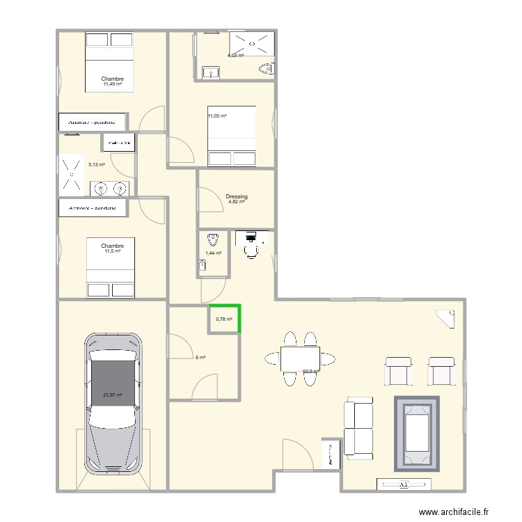 Maison Métairies_3. Plan de 11 pièces et 139 m2