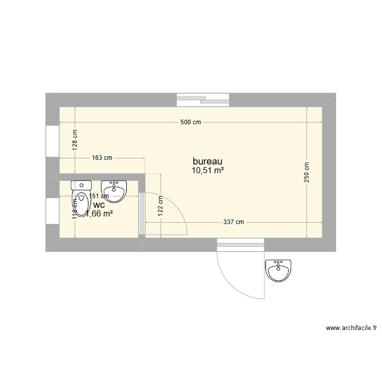 jacqueline. Plan de 2 pièces et 12 m2