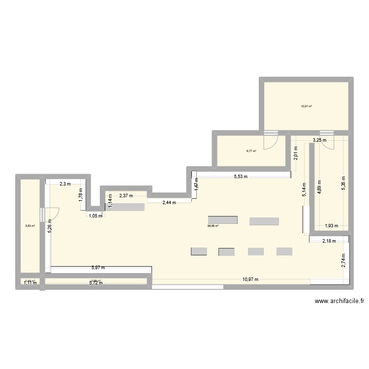 Grand optical. Plan de 6 pièces et 127 m2