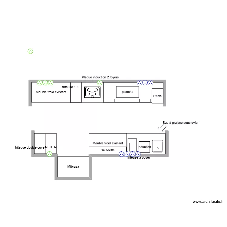 Plan kiosque cuisine Hermitage. Plan de 