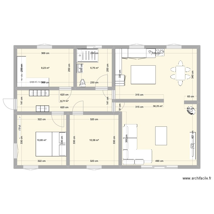 Plan maison Rachecourt-sur-marne. Plan de 6 pièces et 83 m2