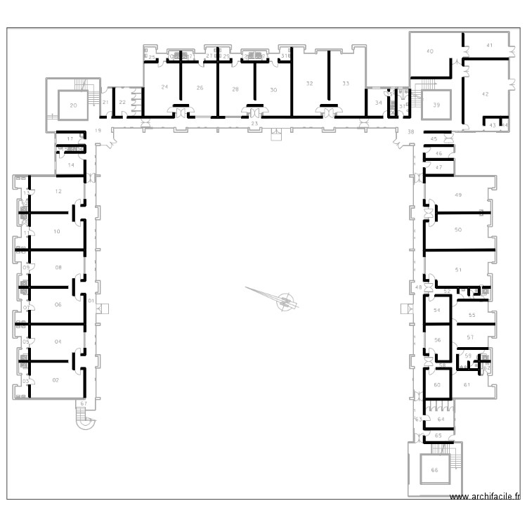 RDC B17 Mur intérieur Linéaire. Plan de 0 pièce et 0 m2