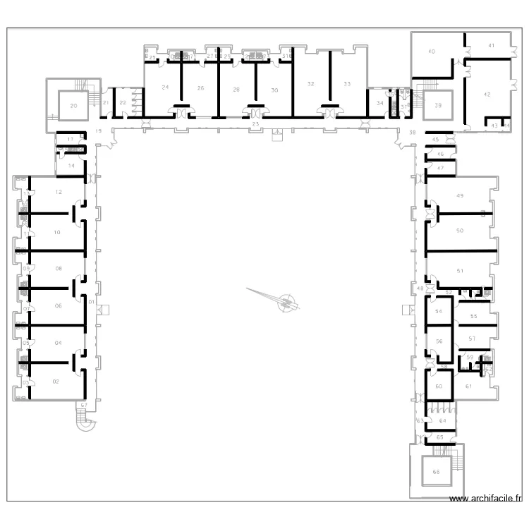 RDC B17 Mur int&eacute;rieur Lin&eacute;aire. Plan de 