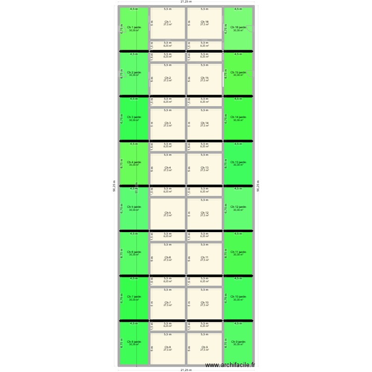 2025 16 ch piscine 7. Plan de 48 pièces et 1058 m2