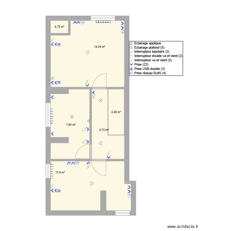 Hornu Etage AR Electricité. Plan de 0 pièce et 0 m2
