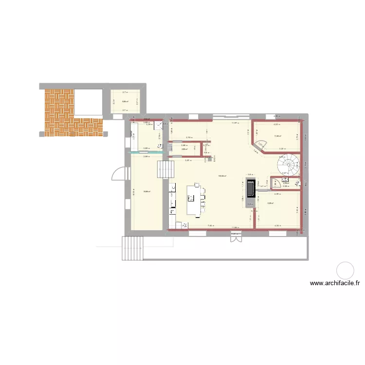 Bordeleix v15. Plan de 18  et 381 m²