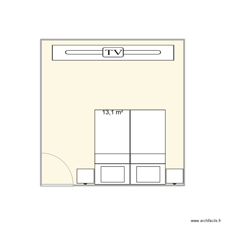 CHAUDIERE. Plan de 1 pièce et 13 m2