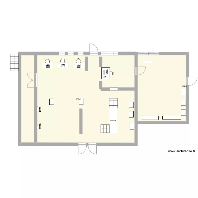 Gabriel plan A. Plan de 2  et 122 m²