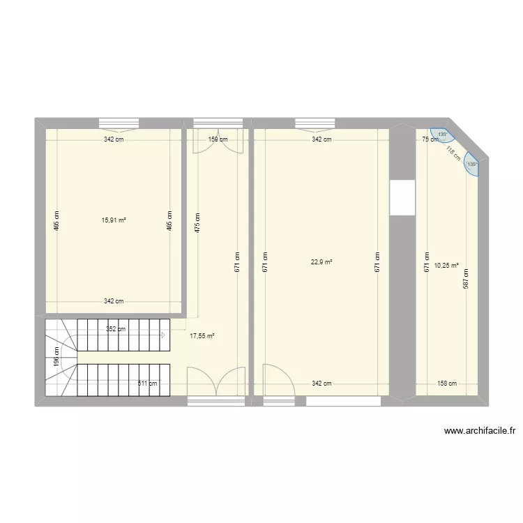 RDC Joffre - Existant. Plan de 