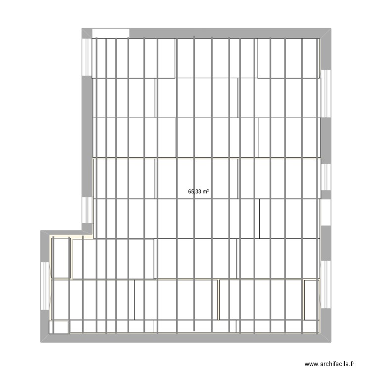 NIVEAU 1 PLACO. Plan de 1 pièce et 65 m2