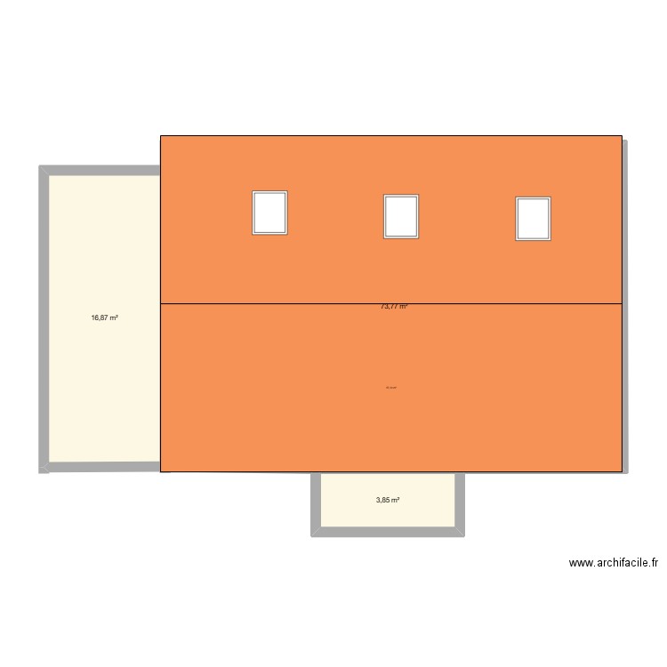 plan de masse. Plan de 3 pièces et 95 m2