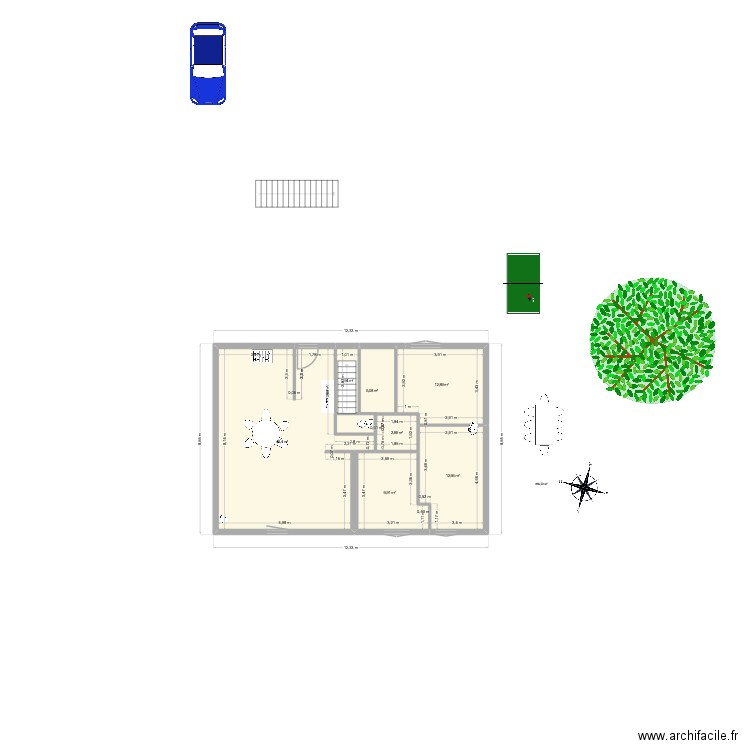 rdc actuel3etage. Plan de 7 pièces et 94 m2