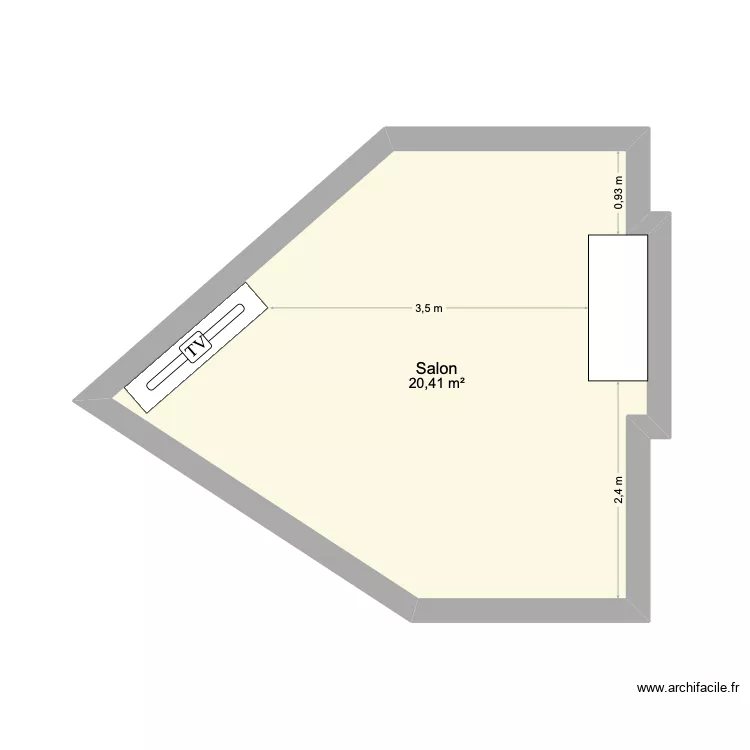 Annecy. Plan de 1 Pièce et 20 m²