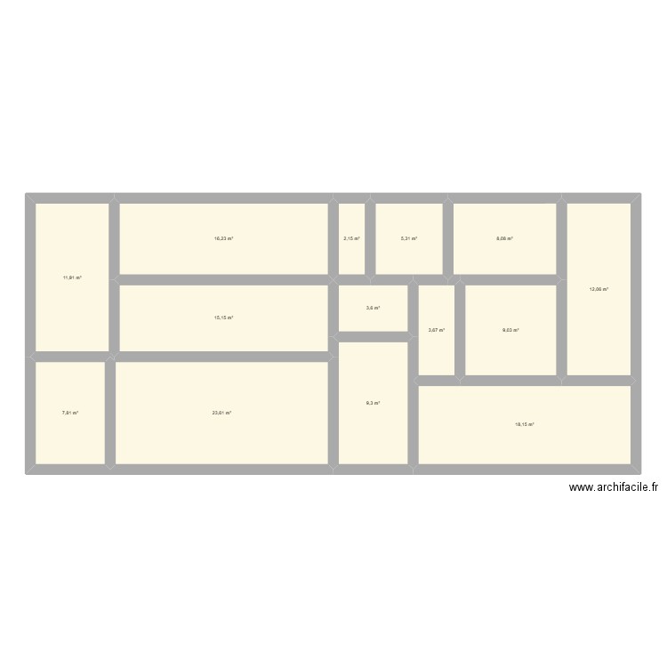 maison 2. Plan de 14 pièces et 146 m2