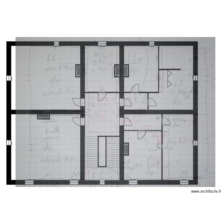 Monoyer R+2. Plan de 11 pièces et 298 m2