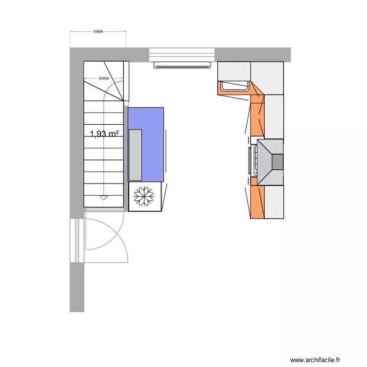 Cuisine 25rdc3. Plan de 1 Pièce et 2 m² Cuisine 25rdc3. Plan de 1 Pièce et 2 m²