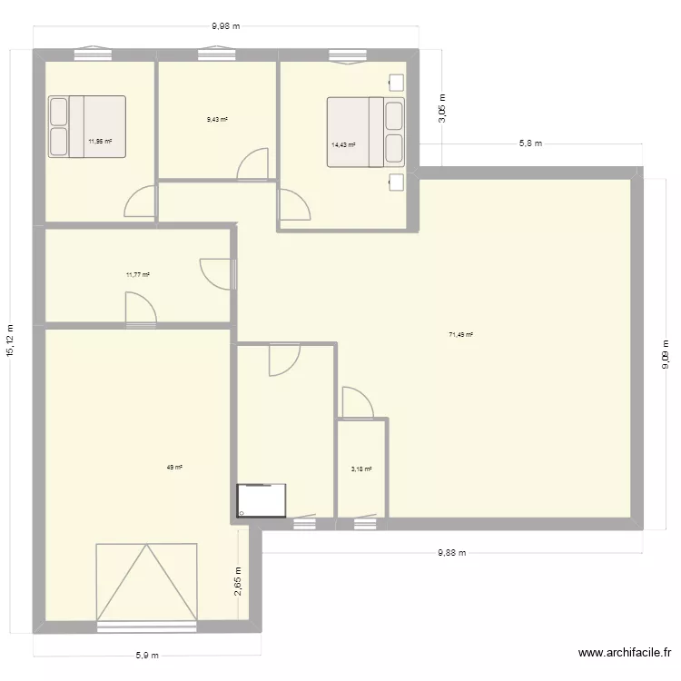 Ebauches 2. Plan de 7  et 171 m²