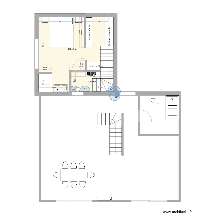 TREZMA. Plan de 2 pièces et 24 m2