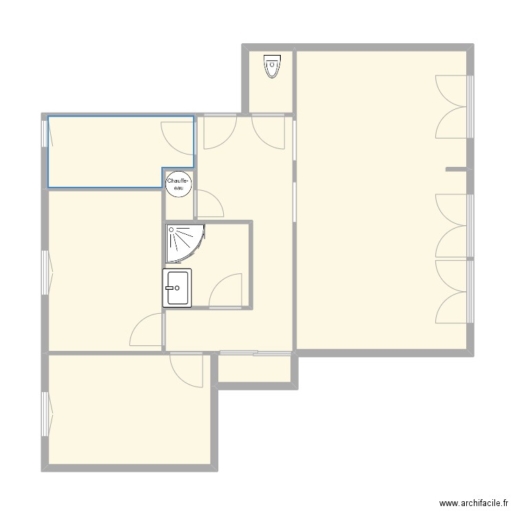 jollivet. Plan de 9 pièces et 64 m2