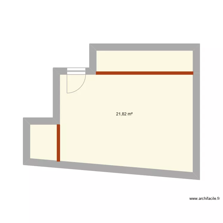 Chambre parent bas. Plan de 1  et 22 m²