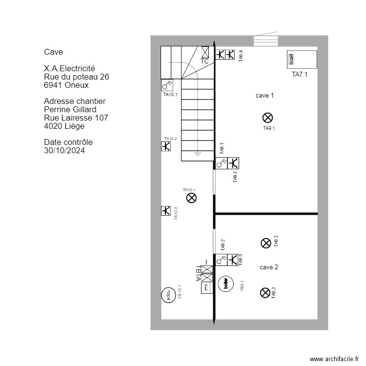 position Gillard.P cave. Plan de 3 pièces et 66 m2