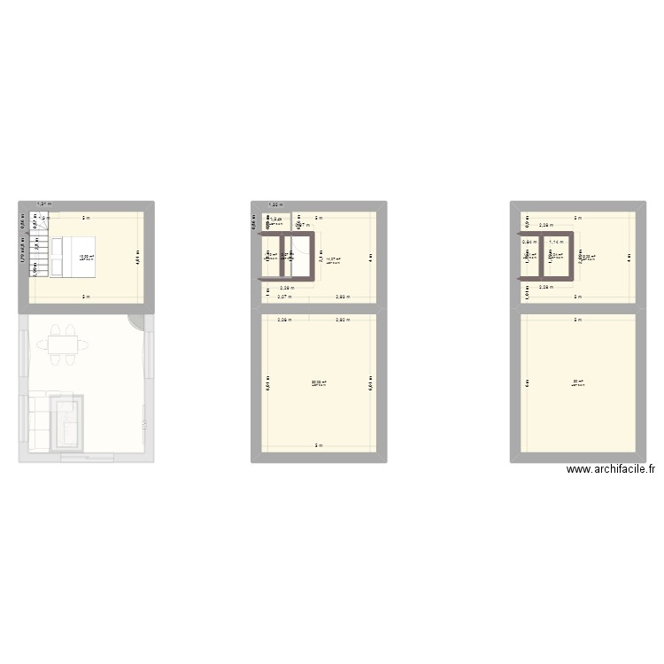 Maison. Plan de 20 pièces et 262 m2