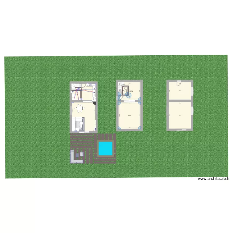 Maison. Plan de 20 pièces et 268 m²