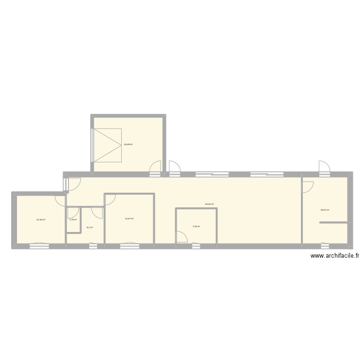 marsan. Plan de 8 pièces et 126 m2