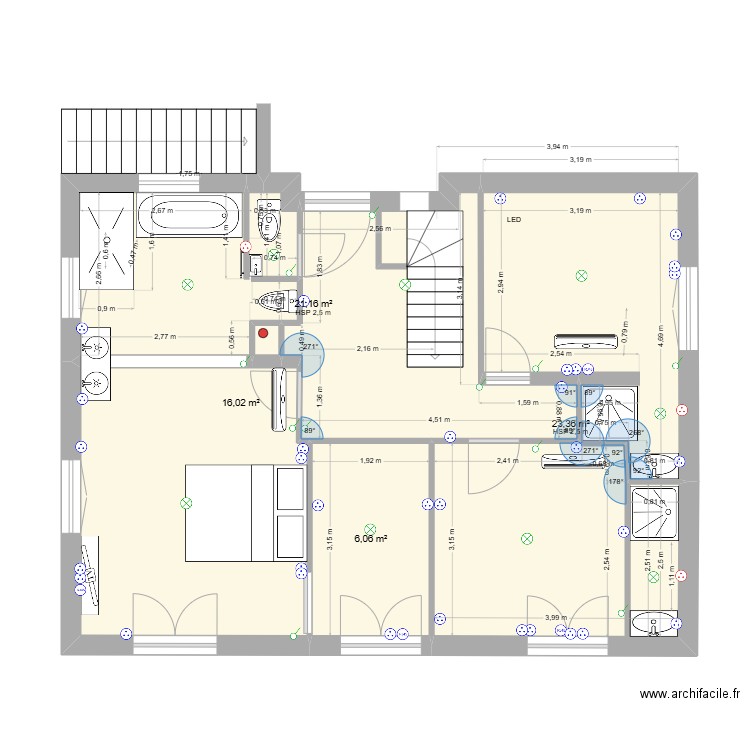 Rouret R+1 V23. Plan de 5 pièces et 67 m2