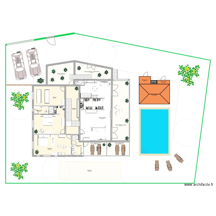 Villa Cactus - test 2 pro 1é etage. Plan de 16 pièces et 1137 m2