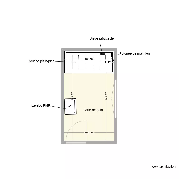 ARNAUD salle de bain adaptation. Plan de 