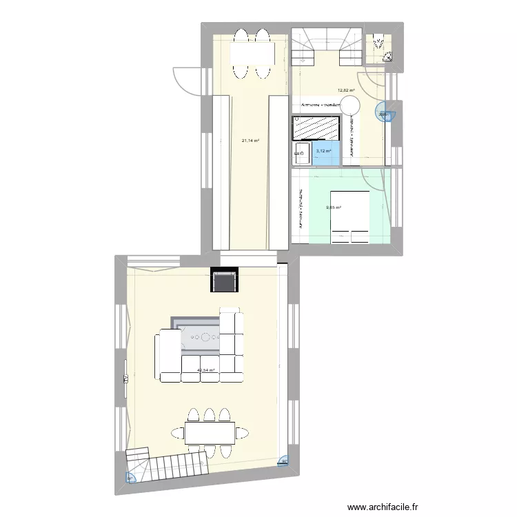 salon. Plan de 0 pièce et 0 m2 salon. Plan de 0 pièce et 0 m2