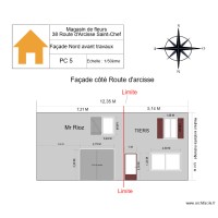 PC 5  Façade nord avant travaux liseré blanc