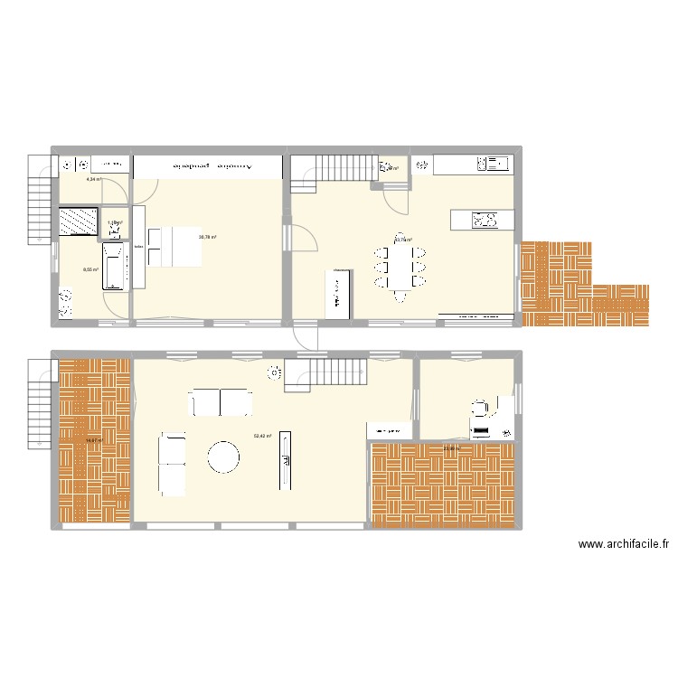 PLAN BURES SUR YVETTE v2024 mirroir. Plan de 9 pièces et 181 m2