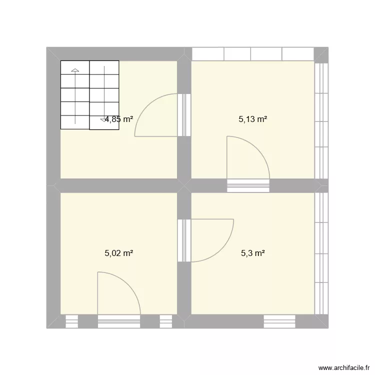 RDC. Plan de 4  et 20 m²
